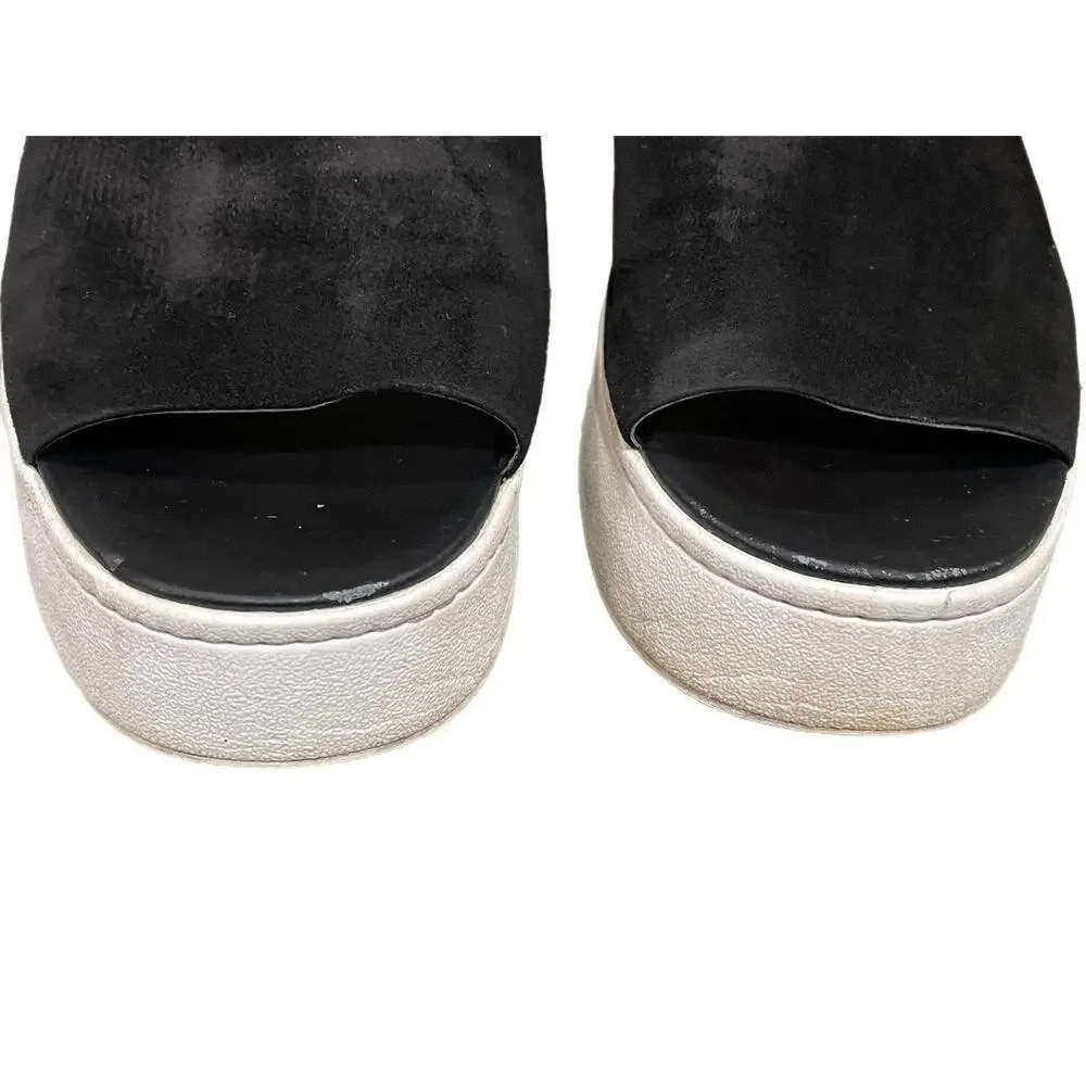 Vince Walford Black Leather Platform Slide Sandal – Size 9.5 / 39.5
